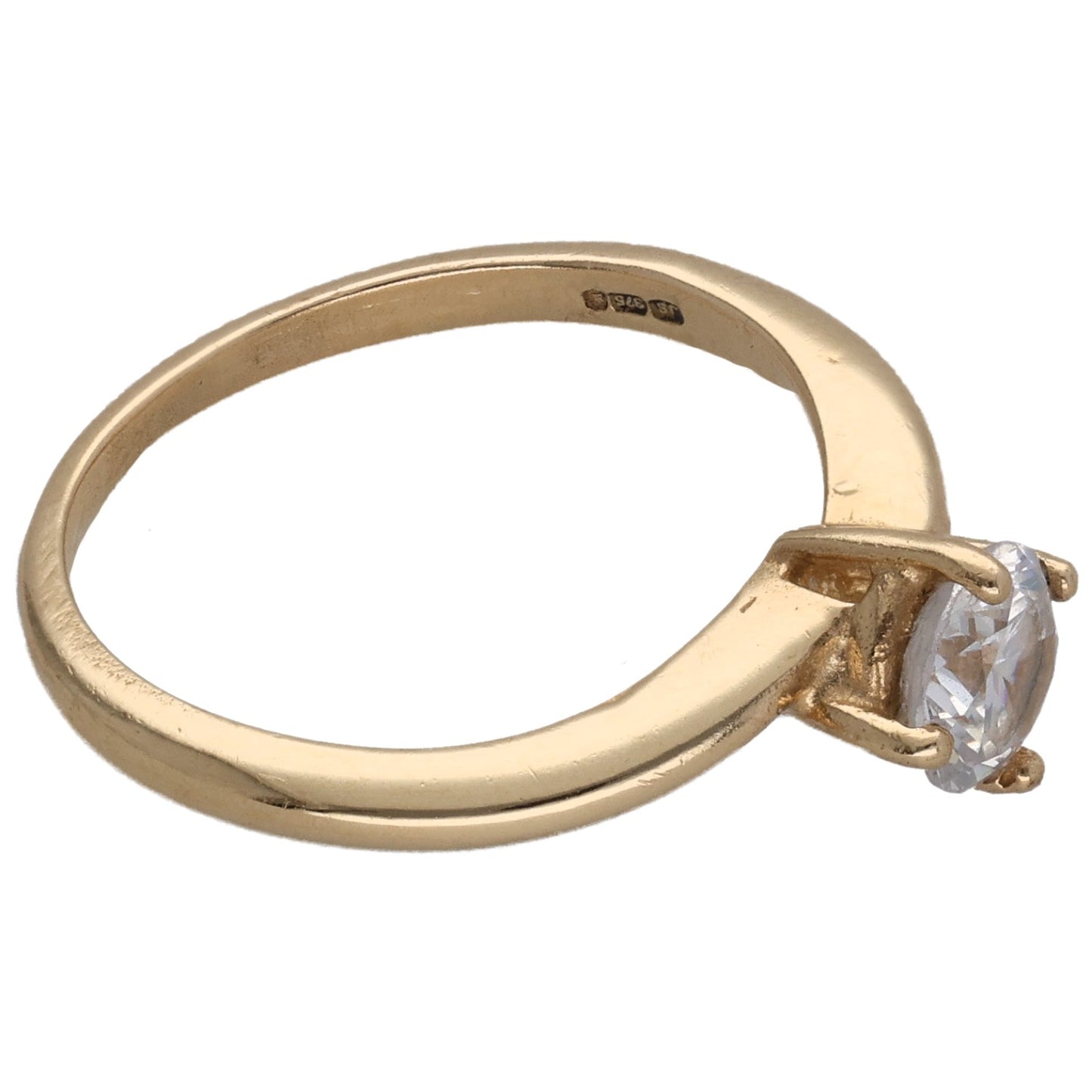 9ct Gold Cubic Zirconia Single Stone Ring Size K