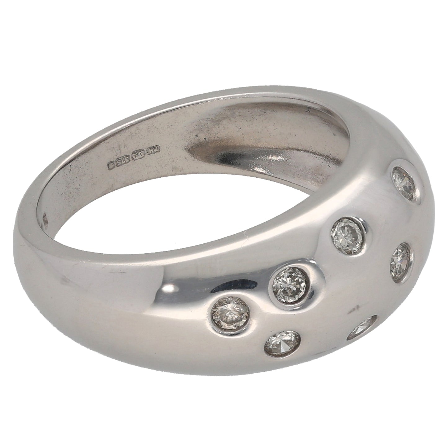 9ct White Gold 0.38ct Diamond Dress/Cocktail Ring Size M