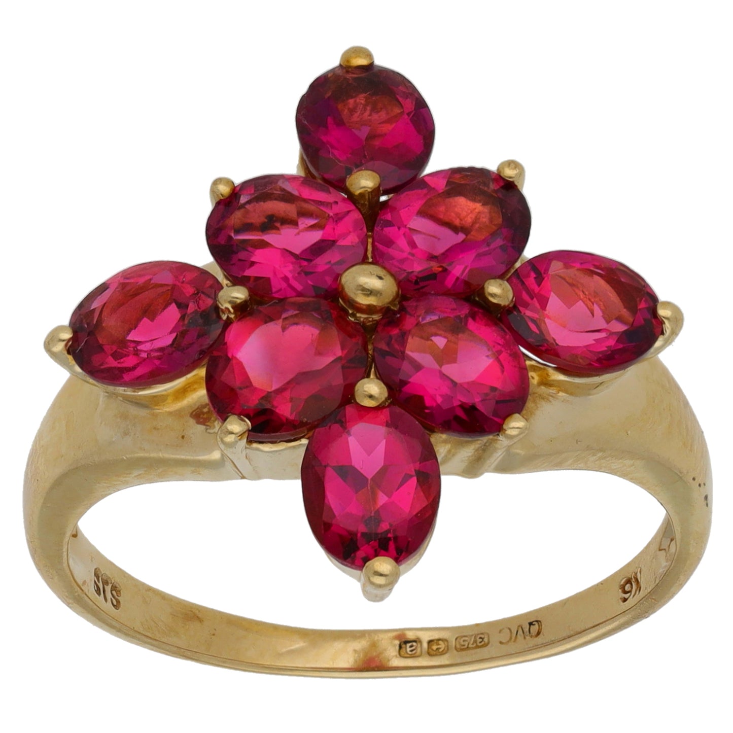 9ct Gold Tourmaline Dress/Cocktail Ring Size R