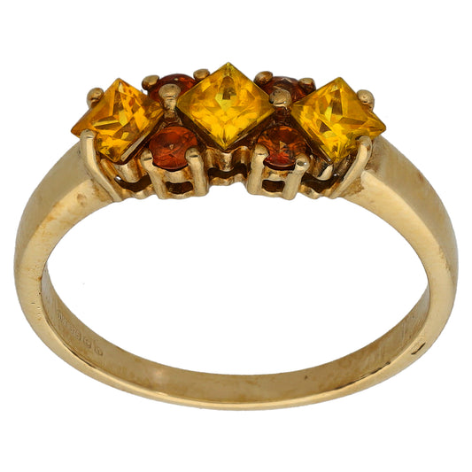 9ct Gold Sapphire Half Eternity Ring Size N