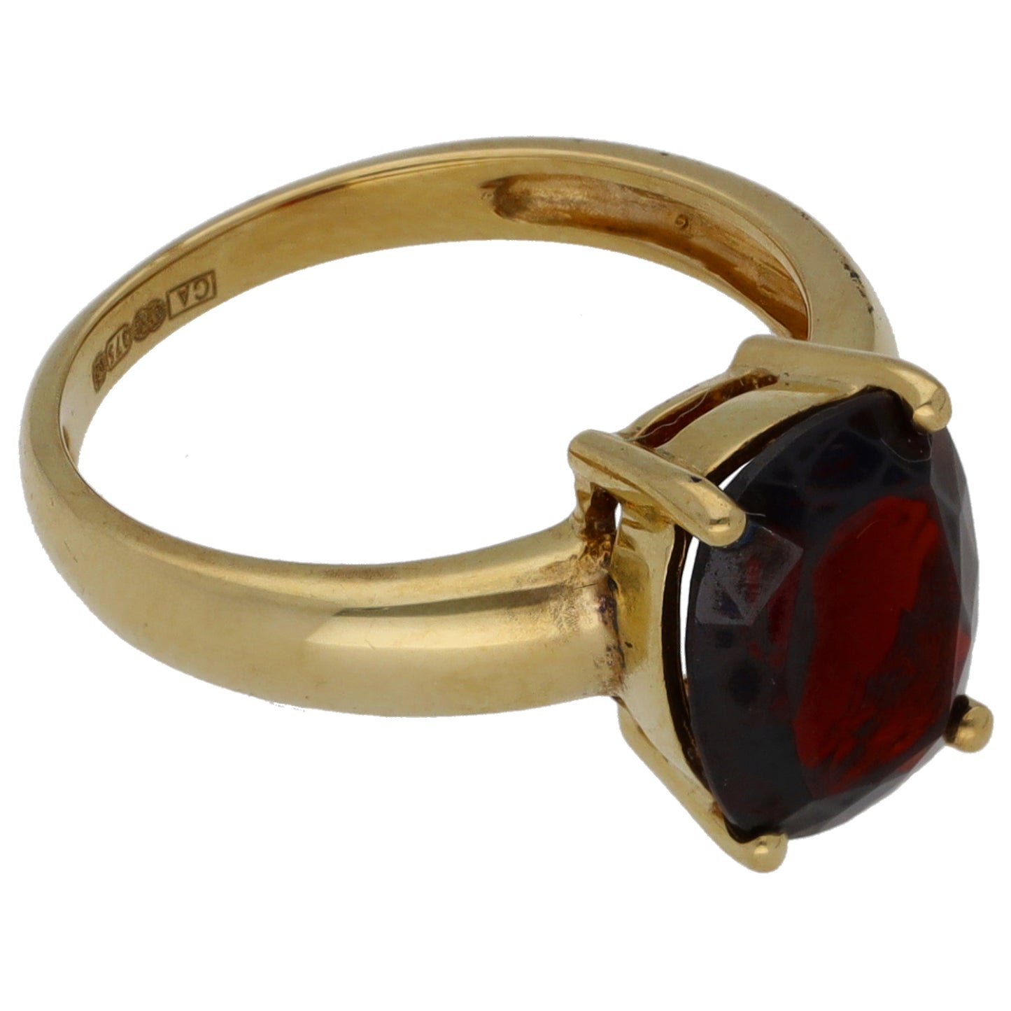 9ct Gold Garnet Single Stone Ring Size K
