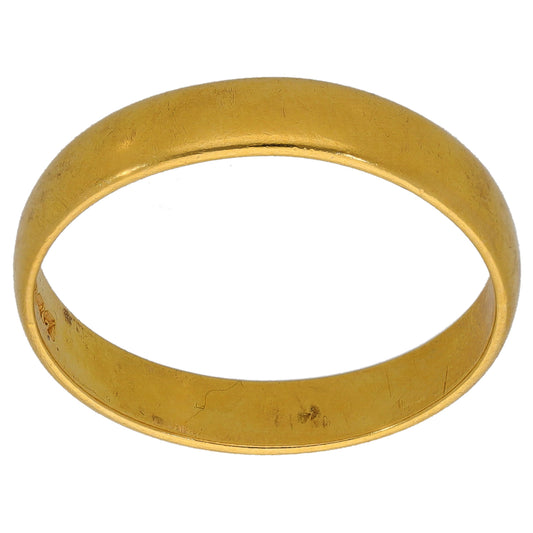 22ct Gold Plain Wedding Ring Size Q