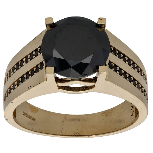 14ct Gold Imitation Single Stone Ring Size R