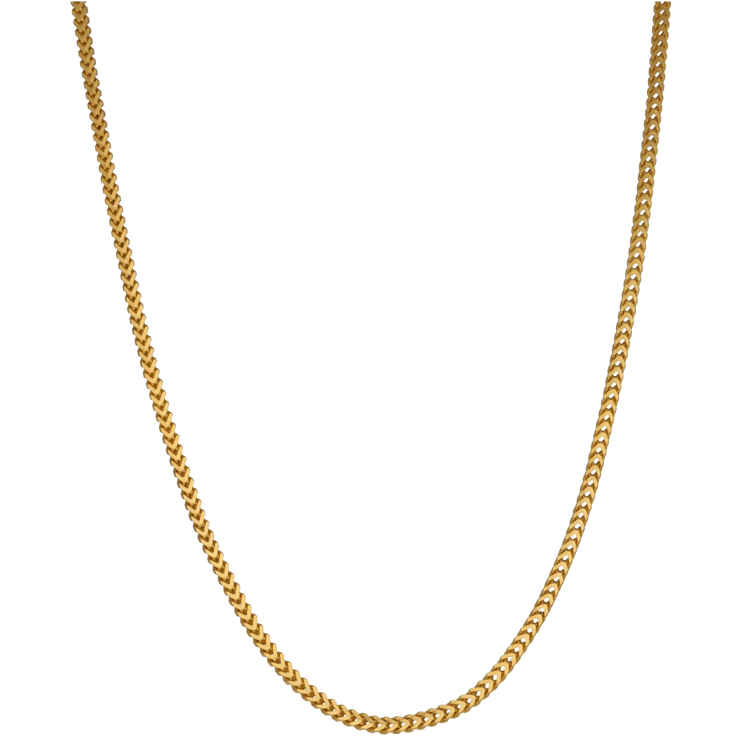 Gold rope chain necklace, 24-inch, 22ct