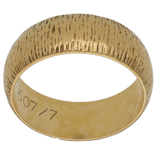 9ct Gold Patterned Wedding Ring Size L