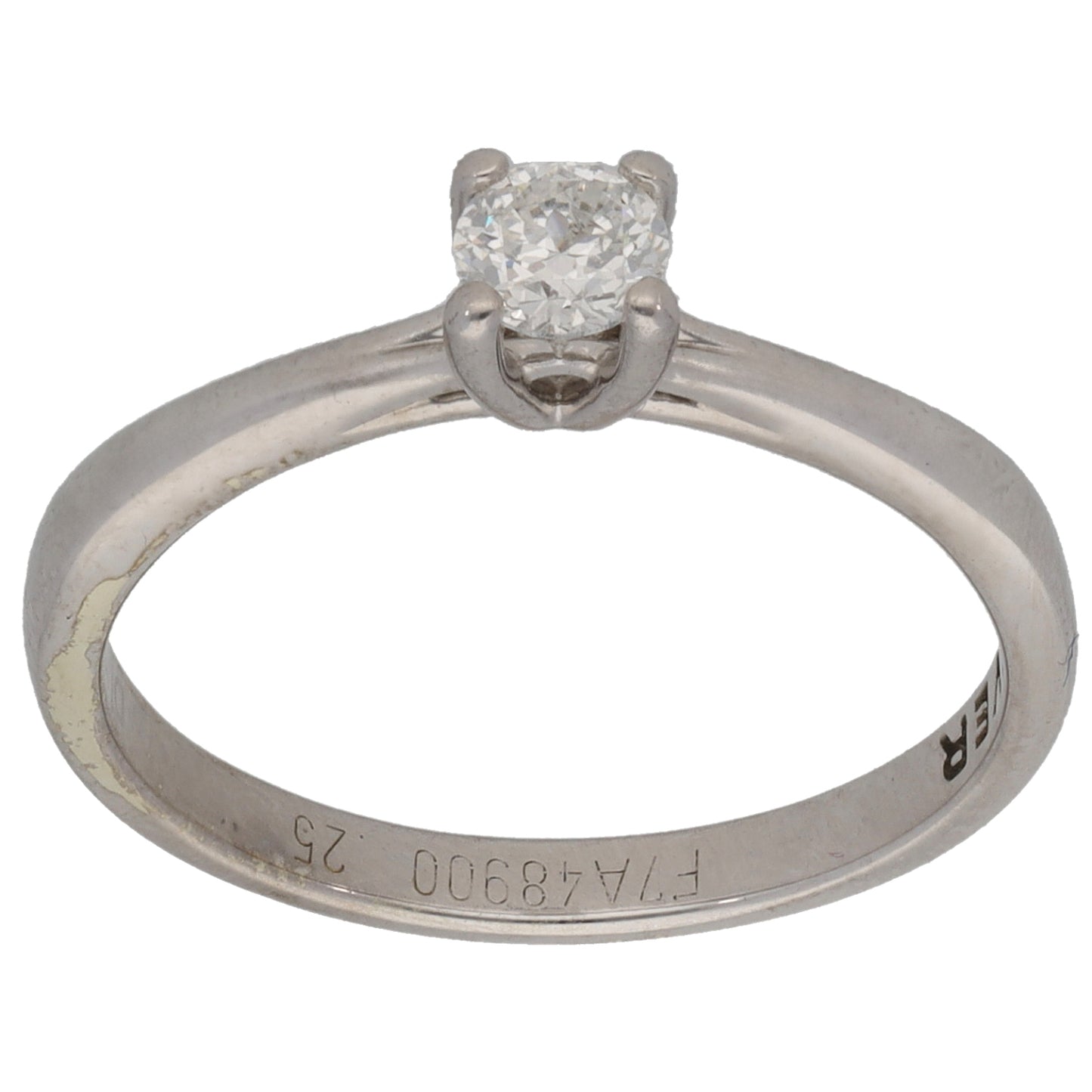 9ct White Gold 0.25ct Diamond Solitaire Ring Size M