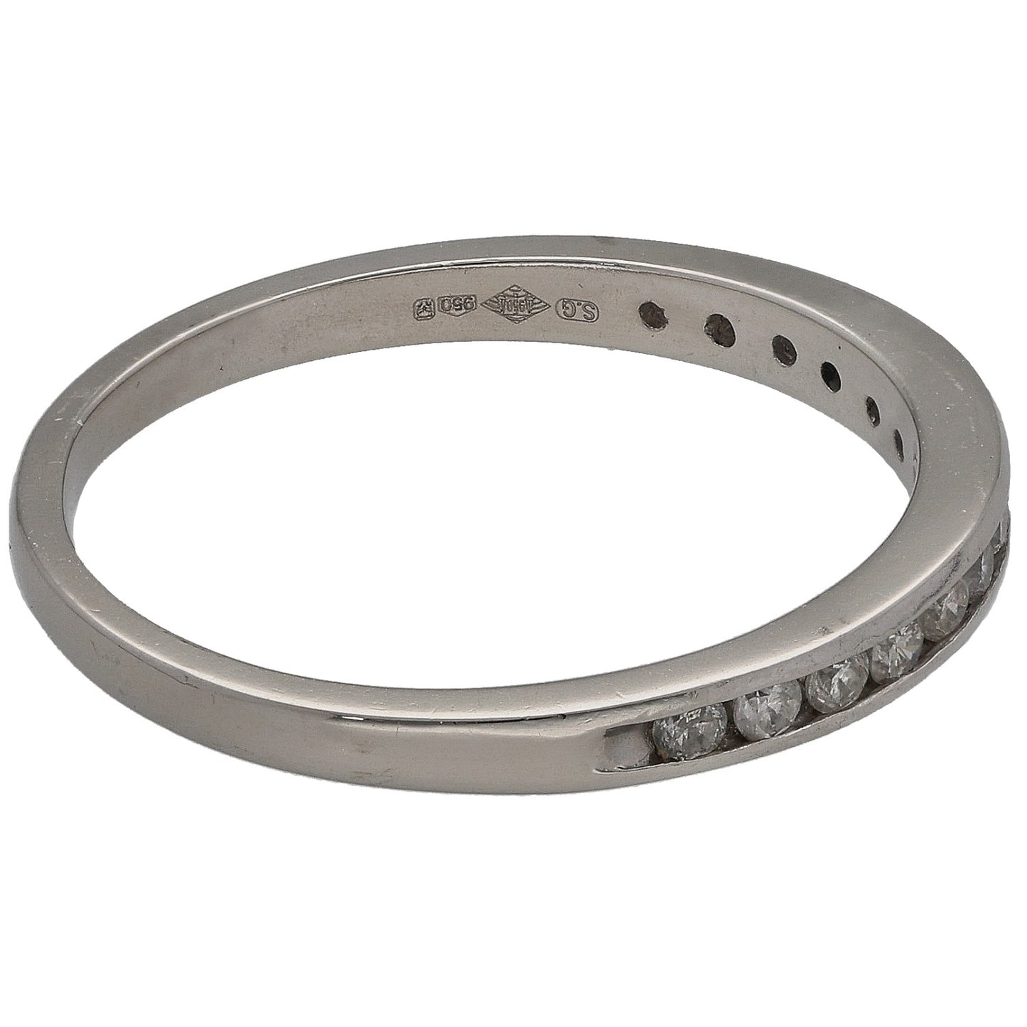Platinum 0.33ct Diamond Half Eternity Ring Size S