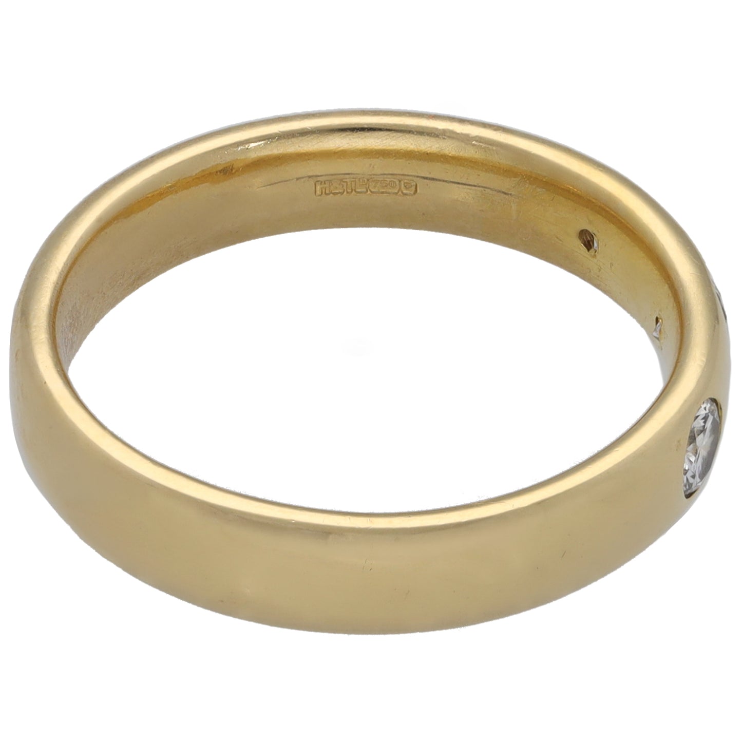 18ct Gold 0.25ct Diamond Three Stone Ring Size L