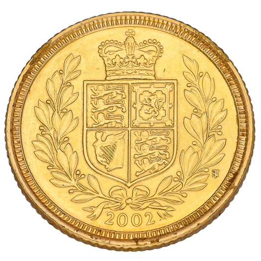 22ct Gold Queen Elizabeth II Half Sovereign Coin 2002