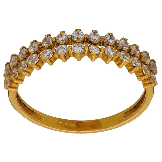 22ct Gold Cubic Zirconia Half Eternity Ring Size P