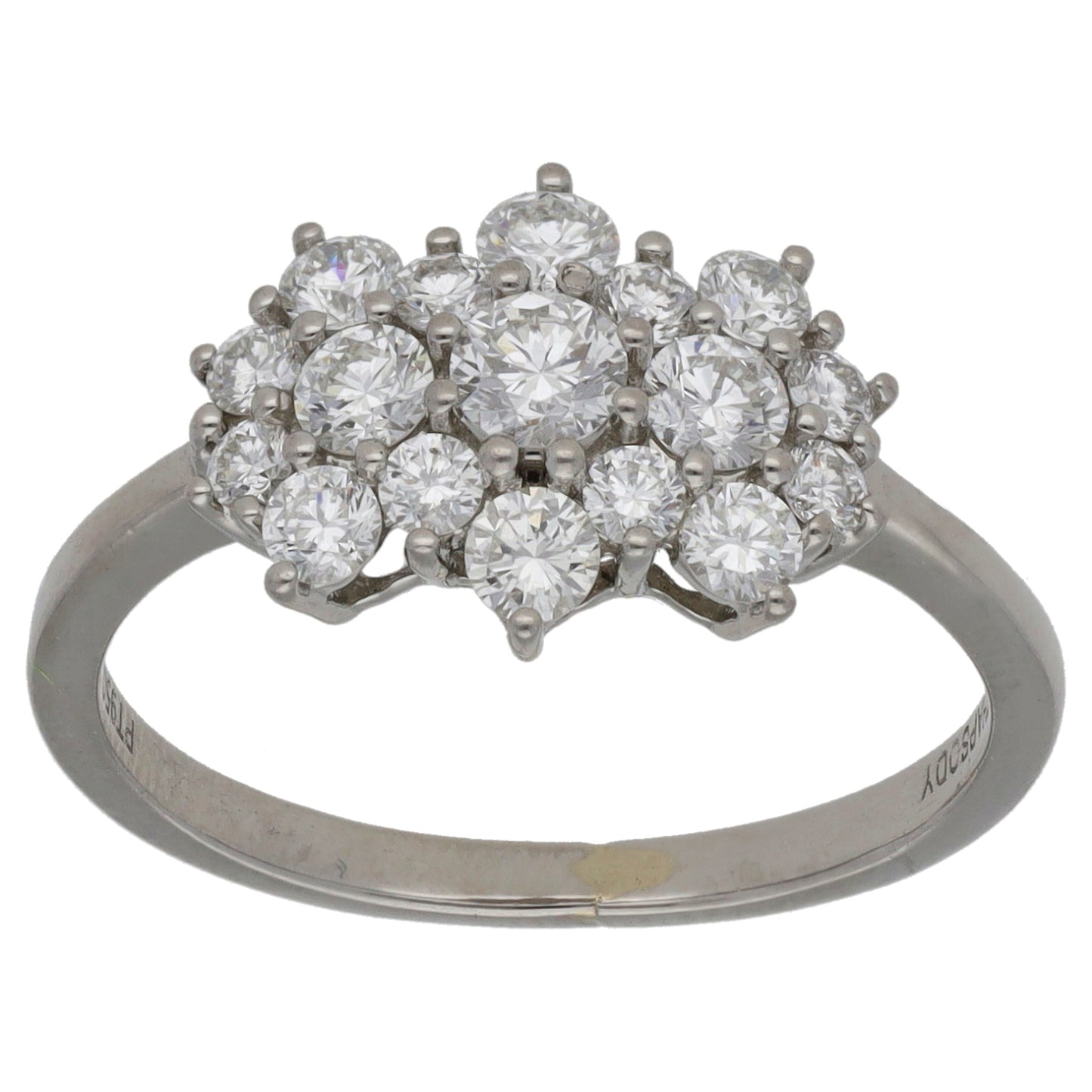 Platinum 0.94ct Diamond Dress/Cocktail Ring Size P