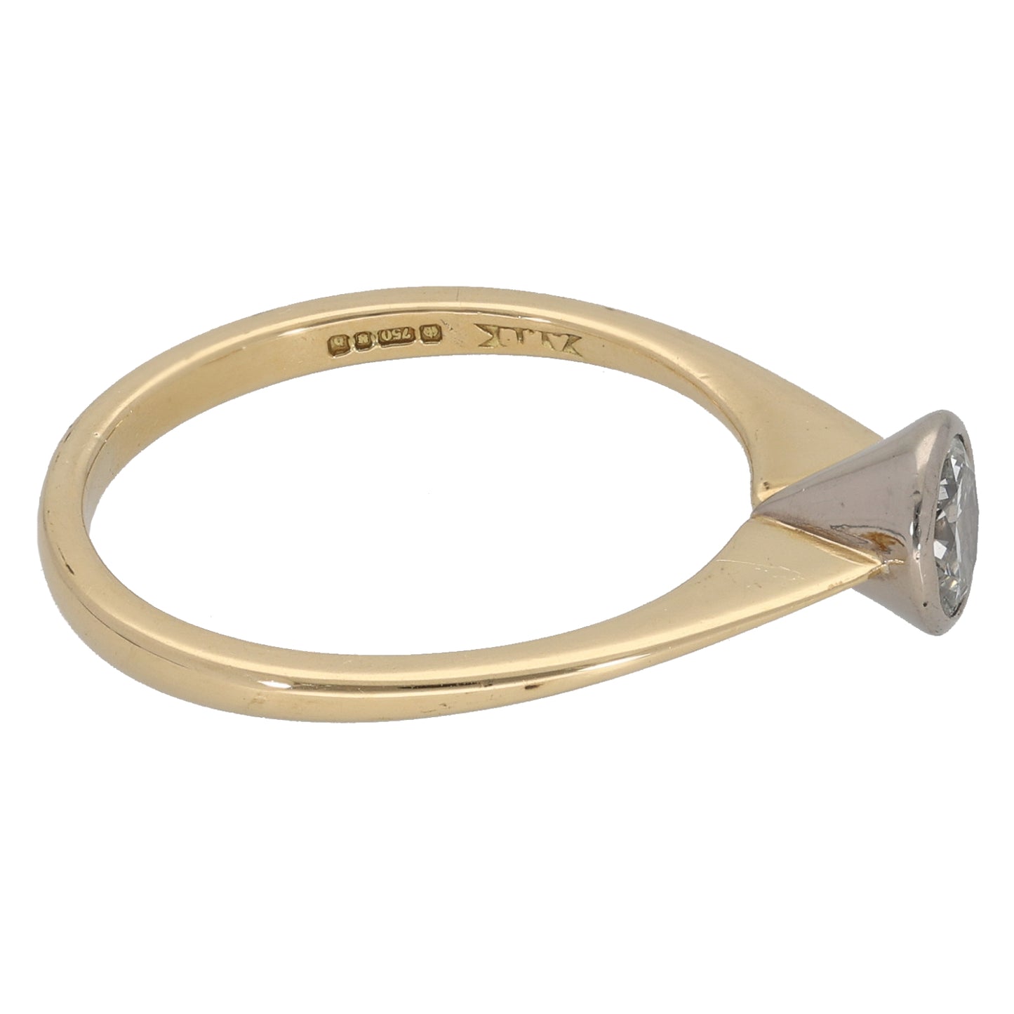 18ct Gold 0.50ct Diamond Solitaire Ring Size O