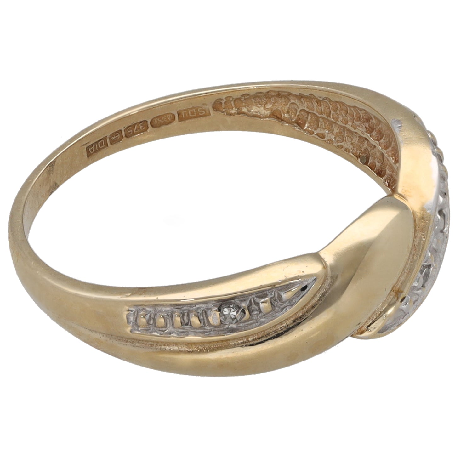 9ct Gold 0.015ct Diamond Alternative Ring Size L