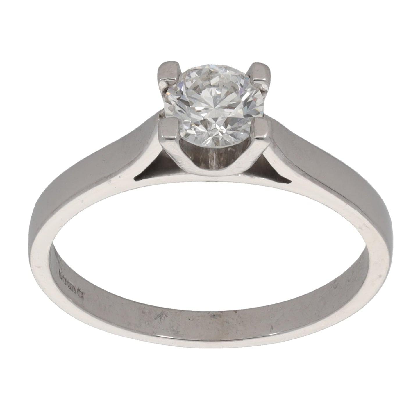 18ct White Gold 0.60ct Diamond Solitaire Ring Size O