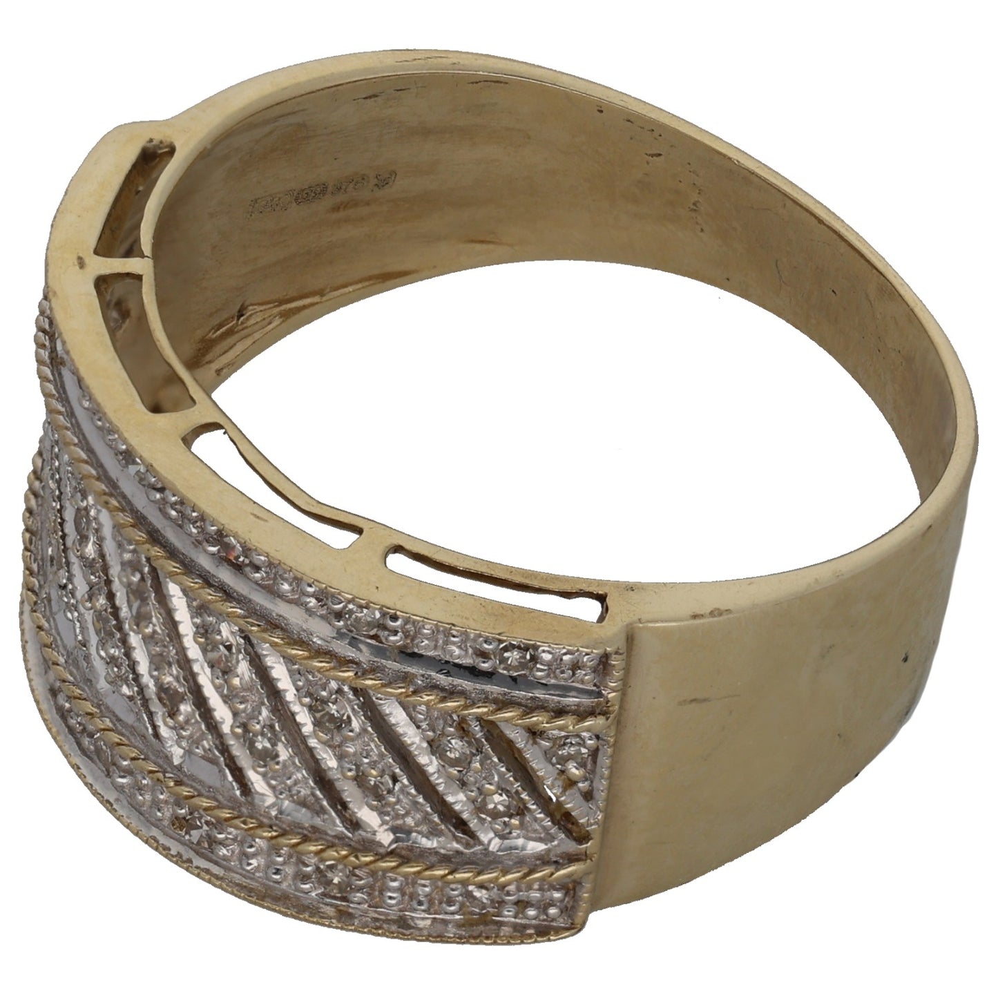 9ct Gold 0.16ct Diamond Alternative Ring Size T