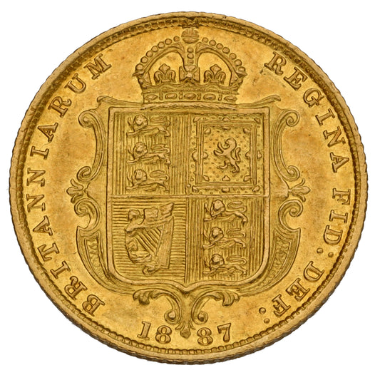 22ct Gold Queen Victoria Half Sovereign Coin 1887