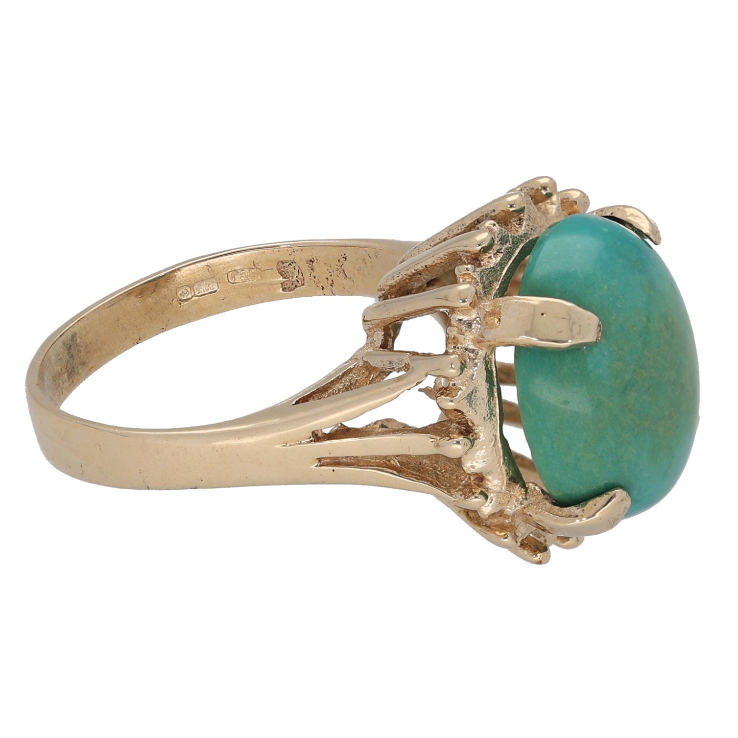 9ct Gold Imitation Single Stone Ring Size J