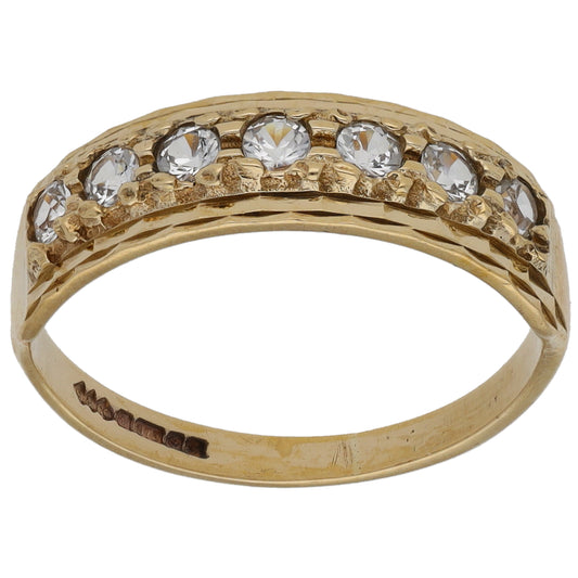 9ct Gold Cubic Zirconia Half Eternity Ring Size M