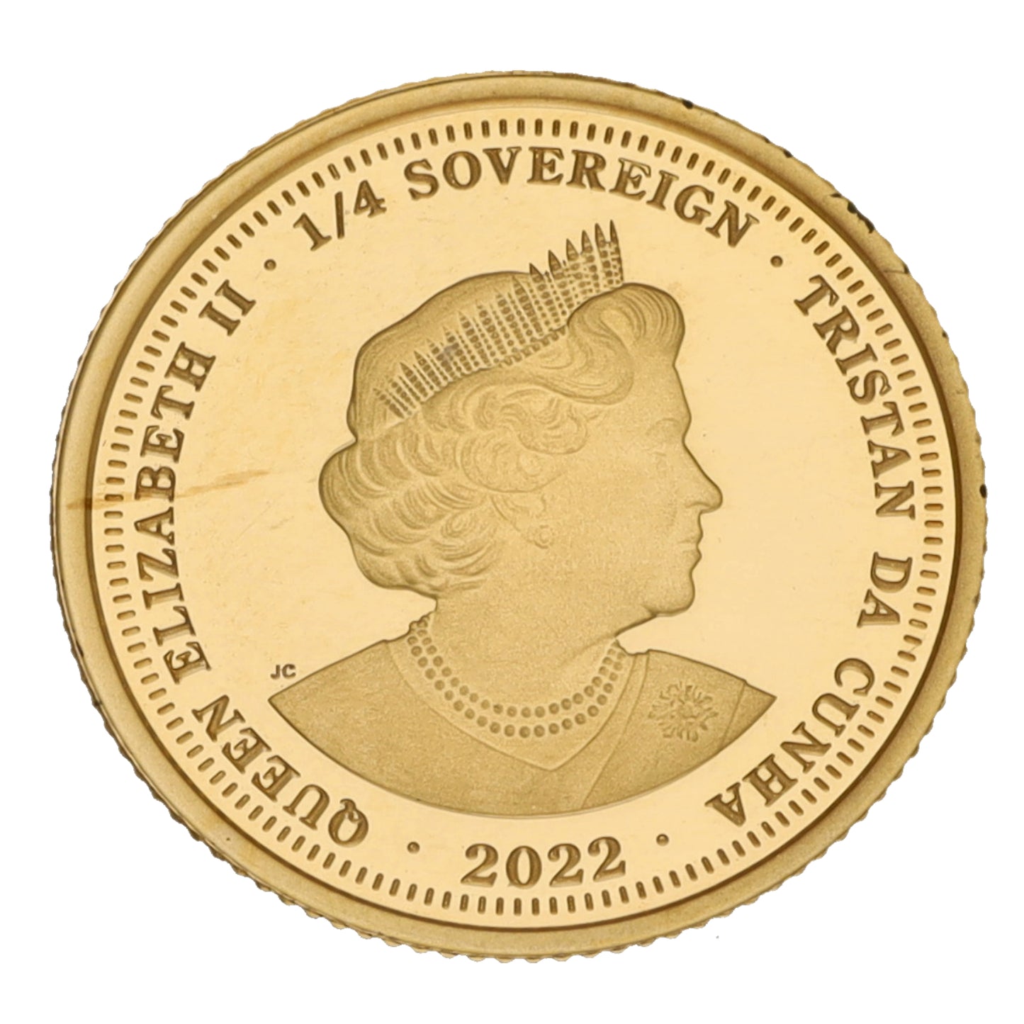 22ct Gold Queen Elizabeth II Service & Devotion Quarter Sovereign Coin 2022