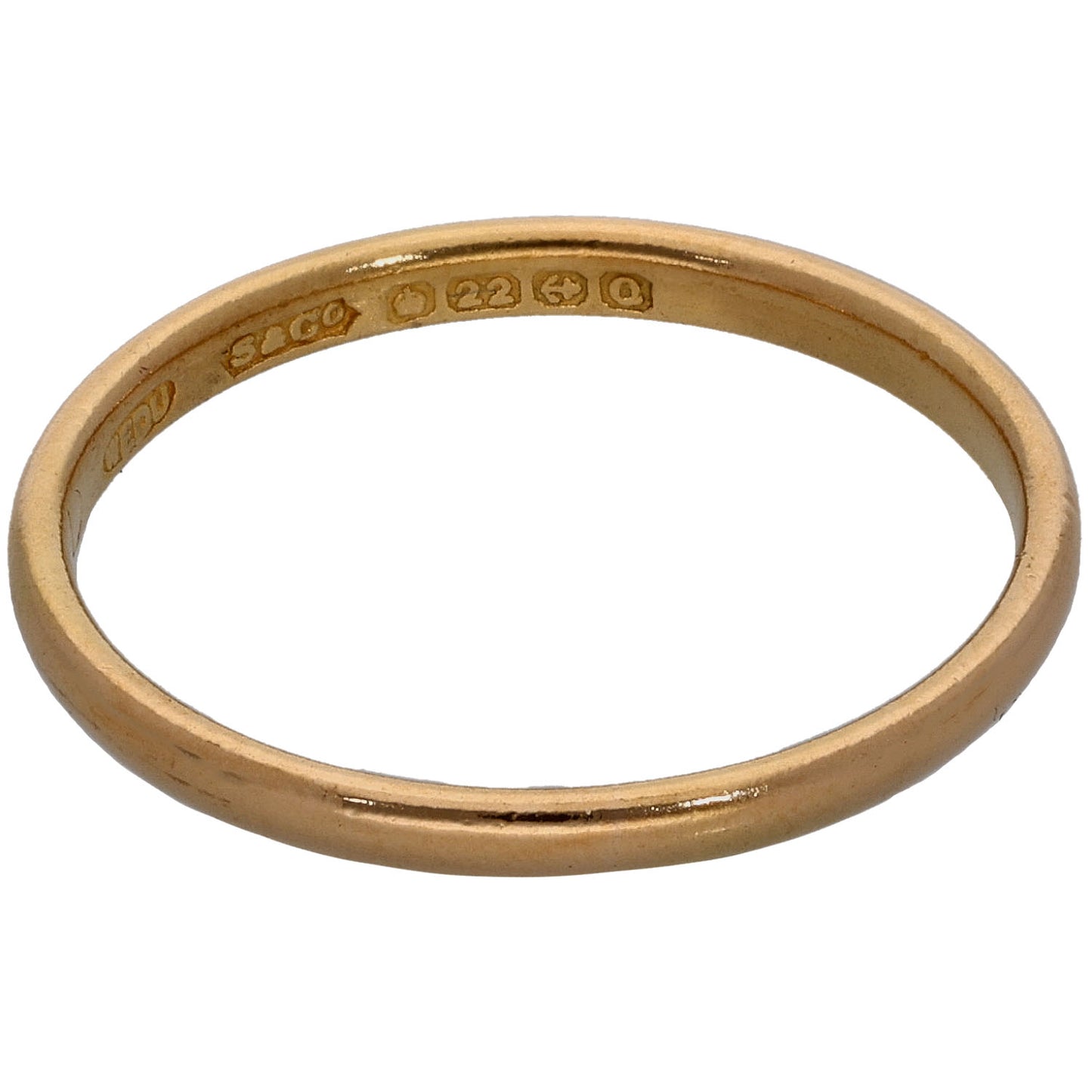 22ct Gold Plain Wedding Ring Size Q