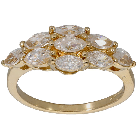 9ct Gold Cubic Zirconia Dress/Cocktail Ring Size N