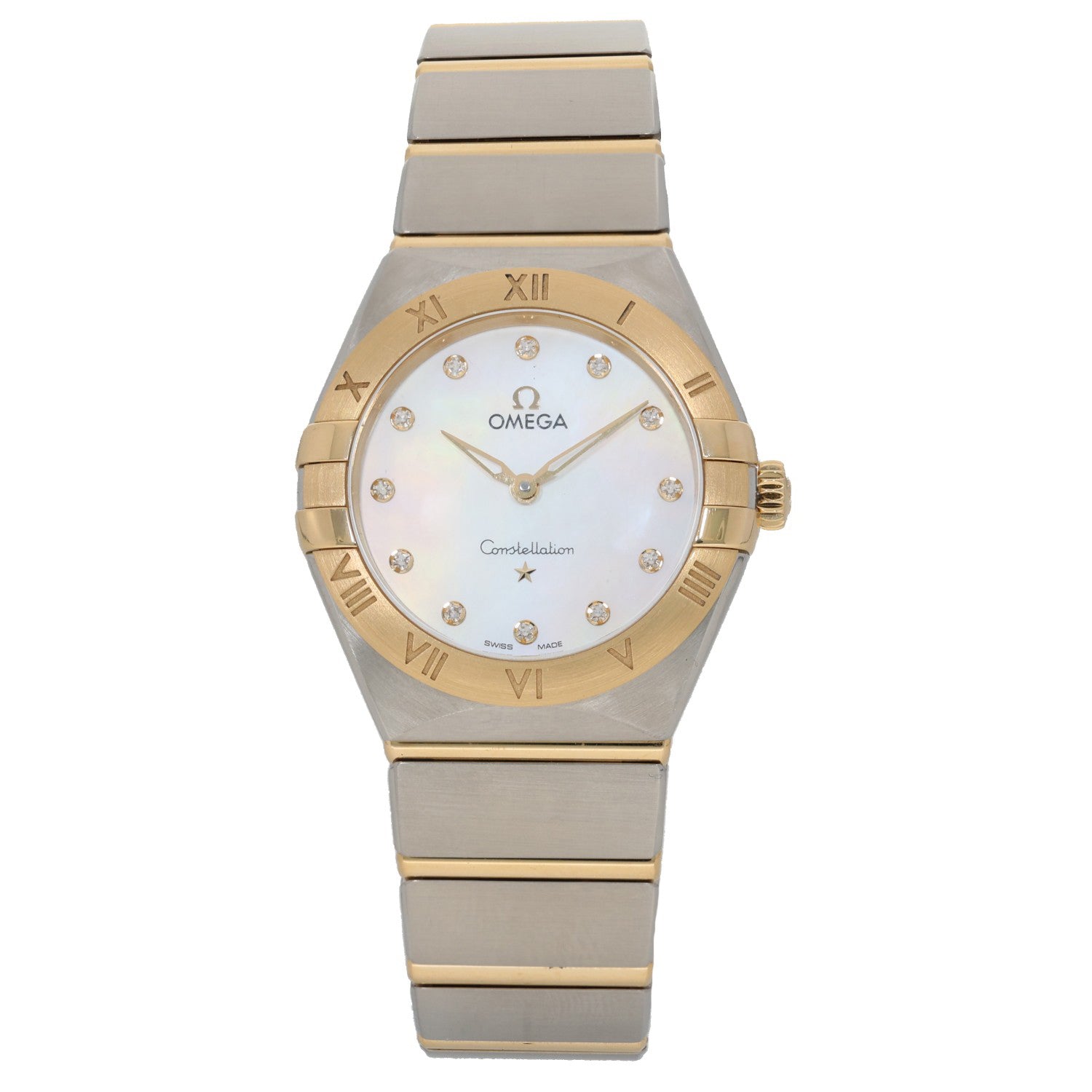 Omega Constellation 131.20.28.60.55.002, white mother of pearl dial, stainless steel and gold front image