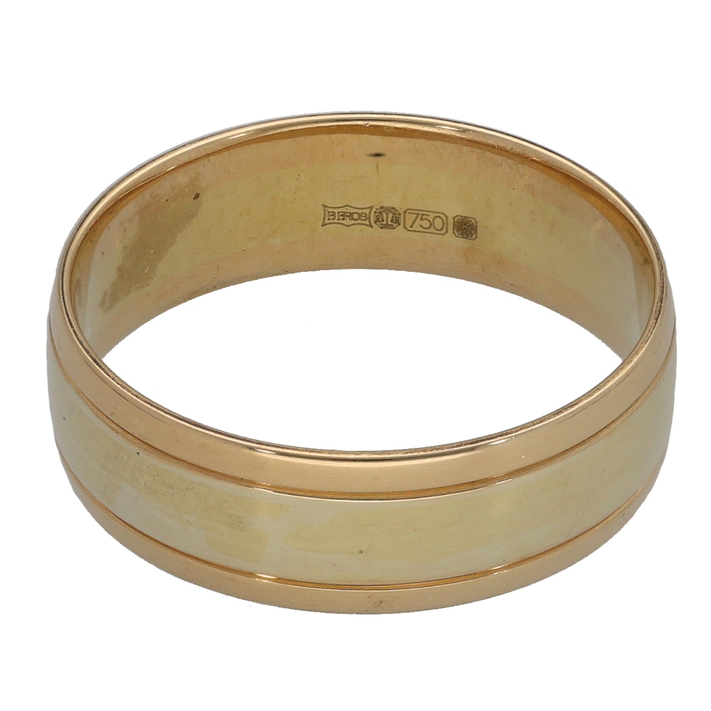 18ct Gold Patterned Wedding Ring Size P