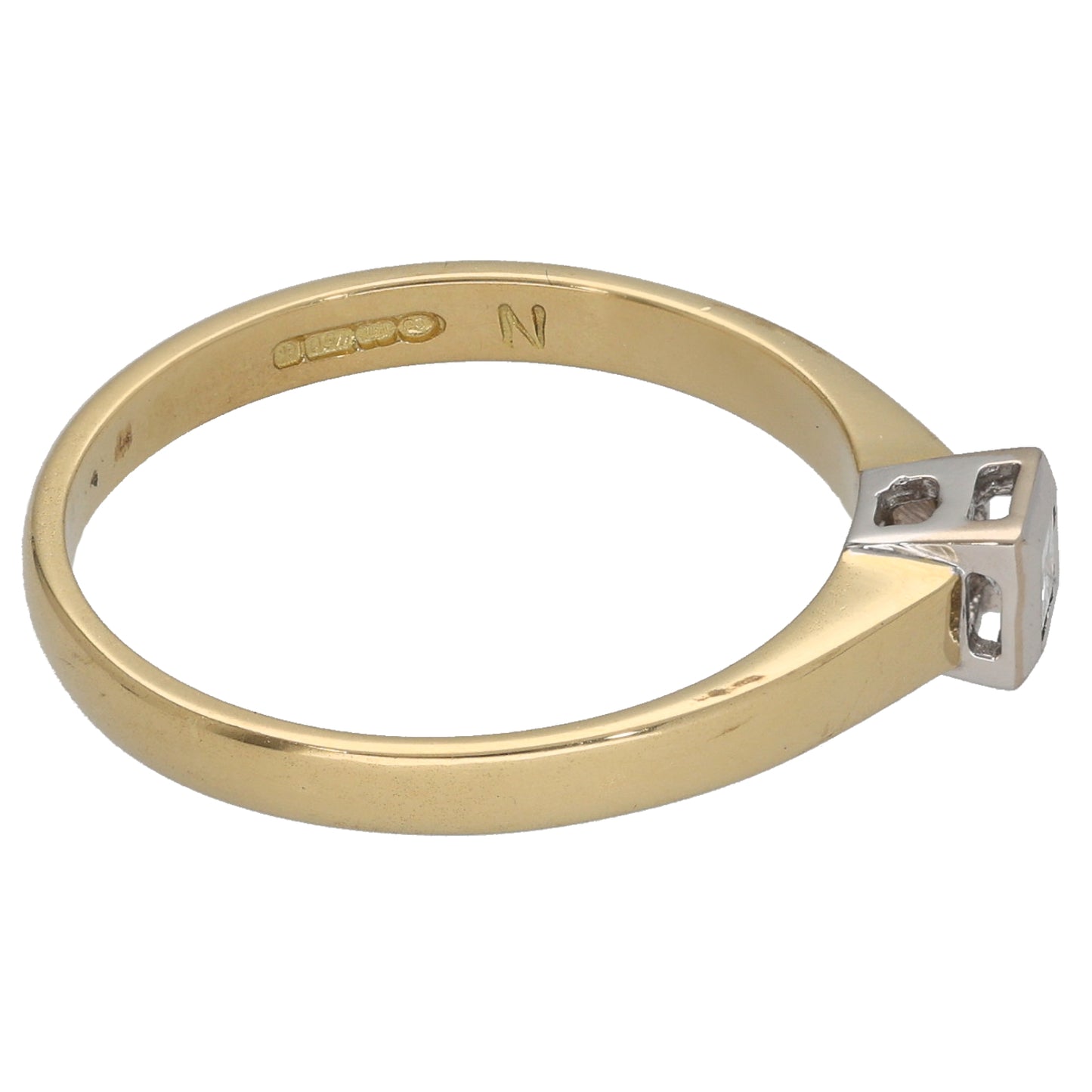 18ct Gold 0.10ct Diamond Solitaire Ring Size Q