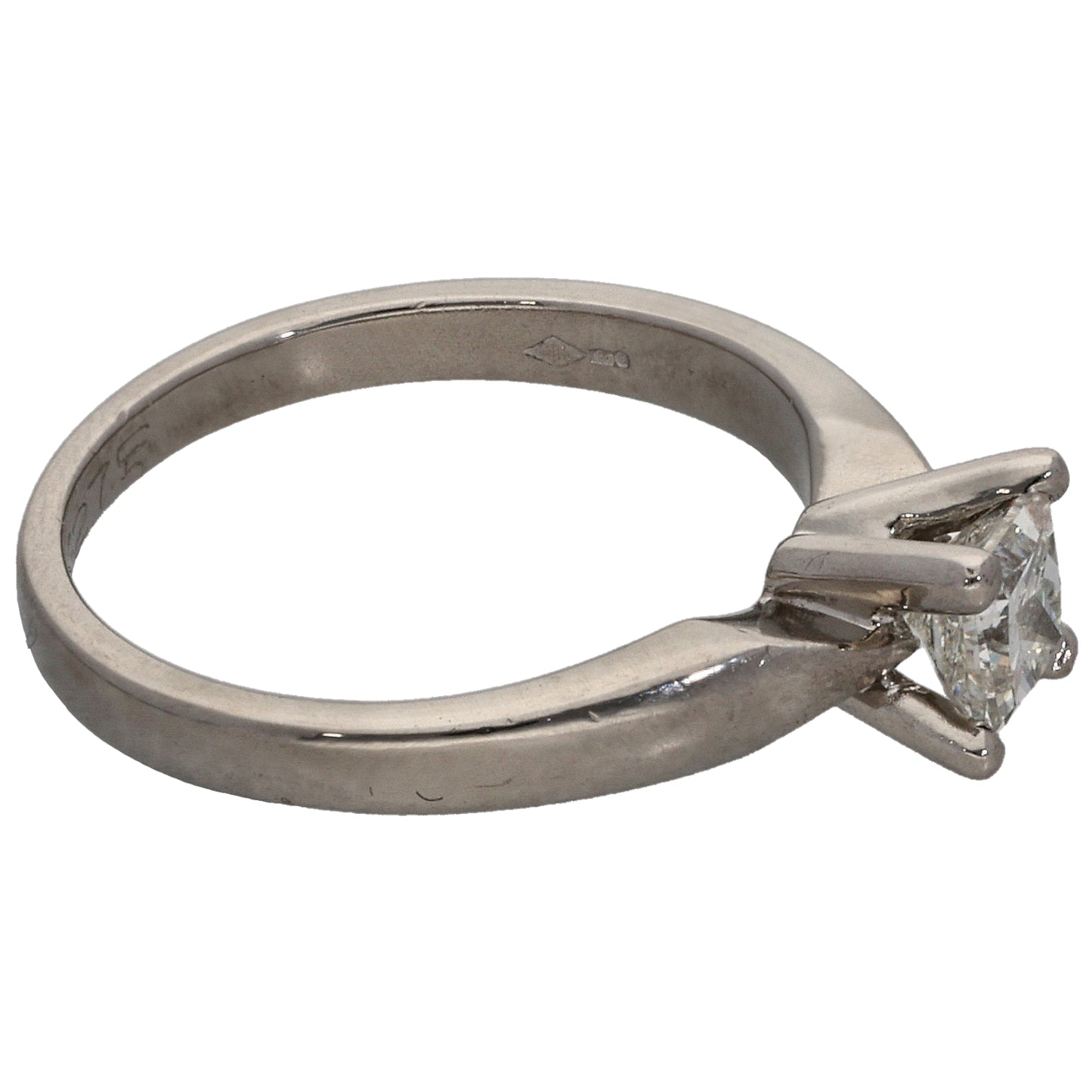 Platinum 0.50ct Diamond Solitaire Ring Size K