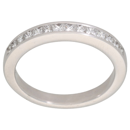 18ct Gold 0.70ct Diamond Half Eternity Ring Size P