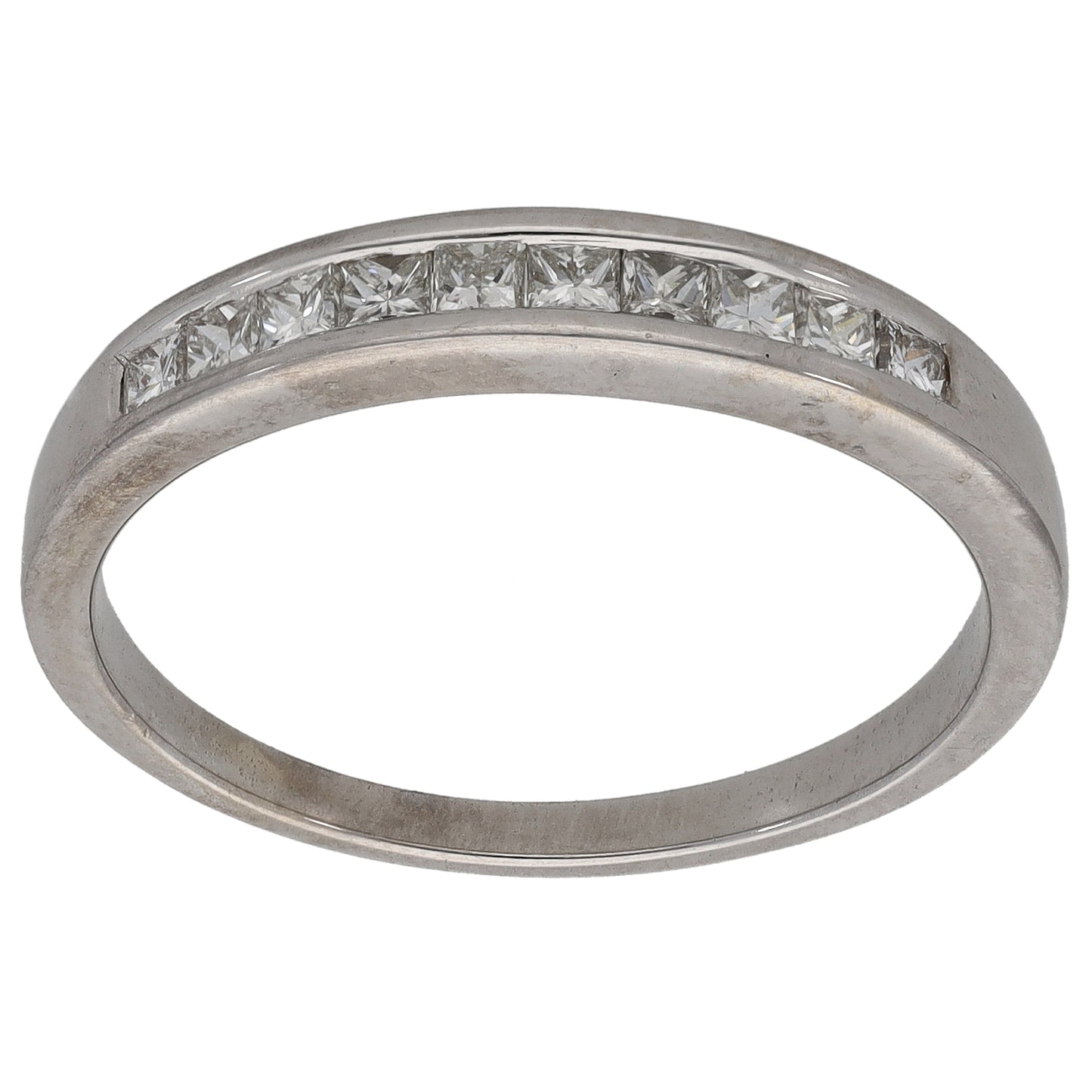 18ct White Gold 0.52ct Diamond Half Eternity Ring Size S