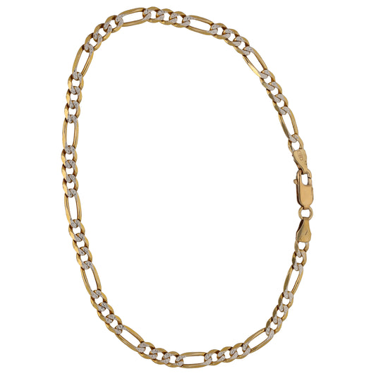 9ct Bicolour Gold Figaro Bracelet