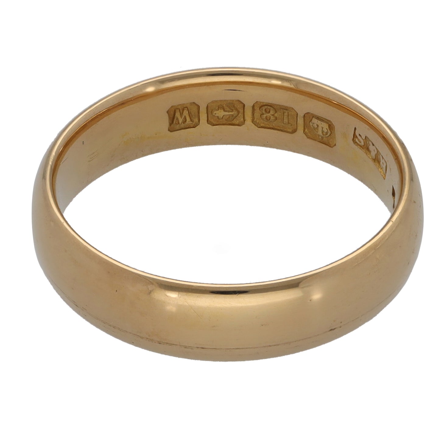 18ct Gold Plain Wedding Ring Size K