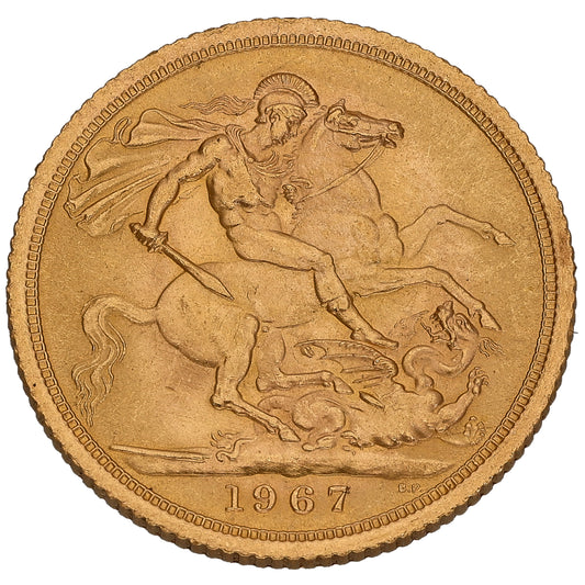 22ct Gold Queen Elizabeth II Full Sovereign Coin 1967