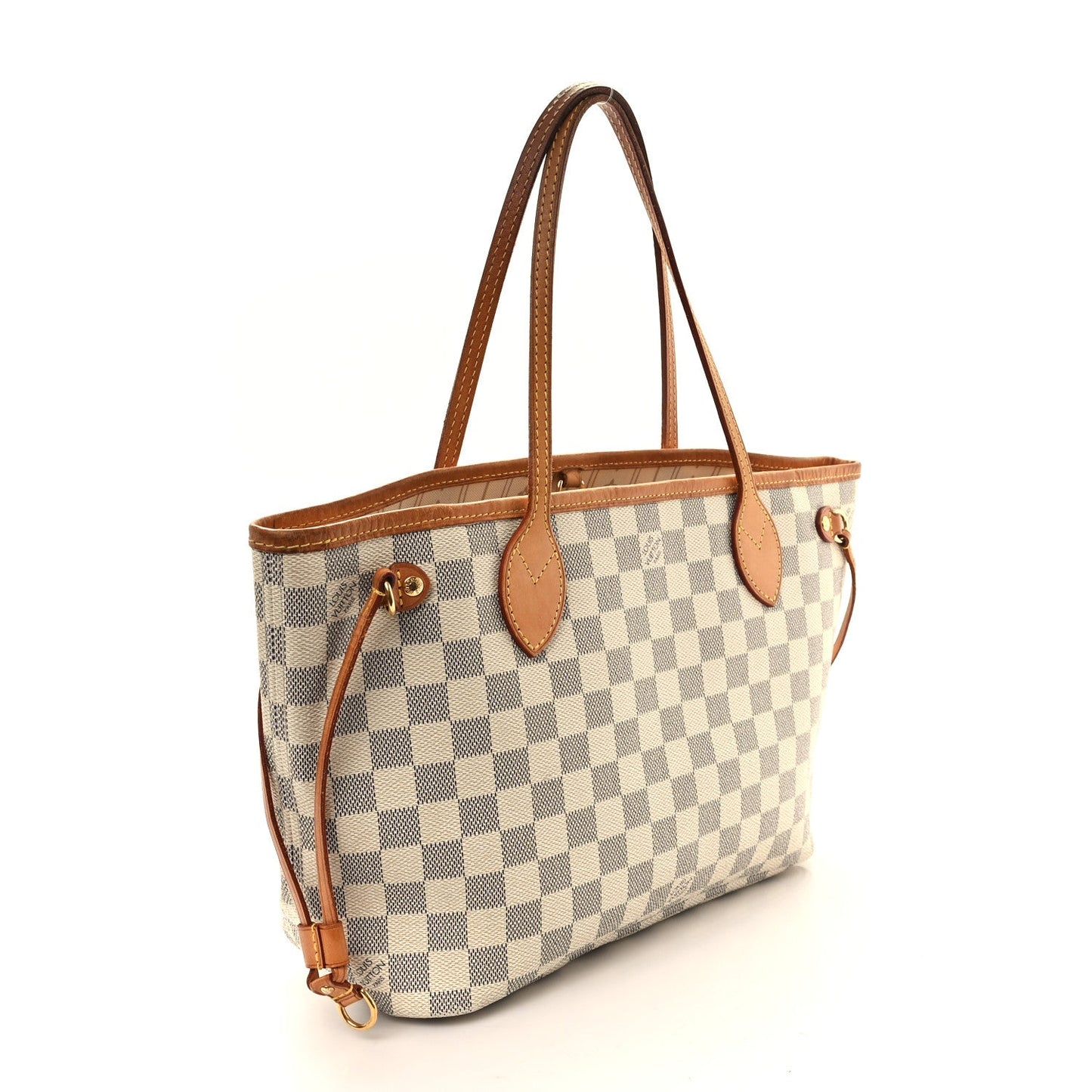 Louis Vuitton Neverfull Damier Azur Coated Canvas Bag - White