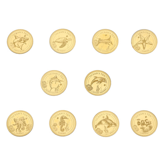 22ct Gold The 10 Most Famous Sea Animals Coin Collection 2019