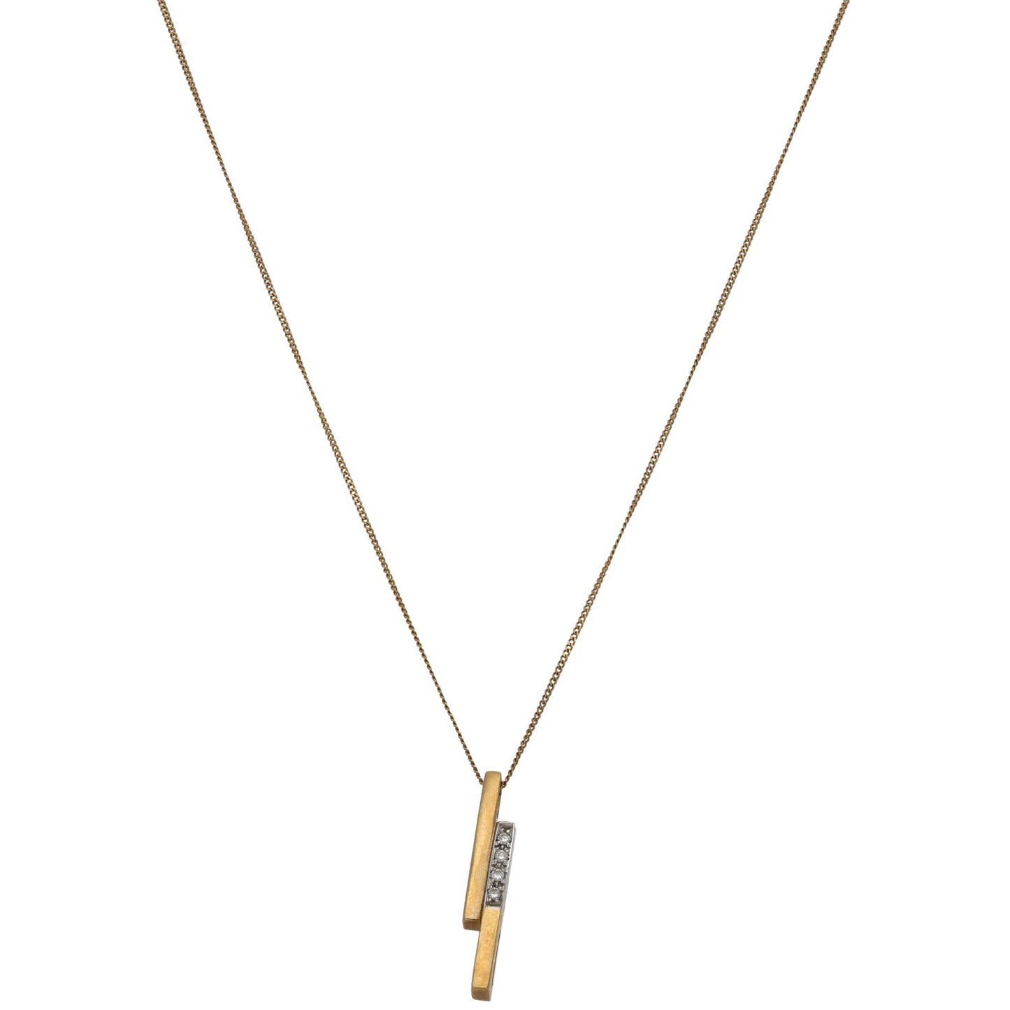9ct Gold 0.02ct Diamond Dress/Cocktail Pendant With Chain