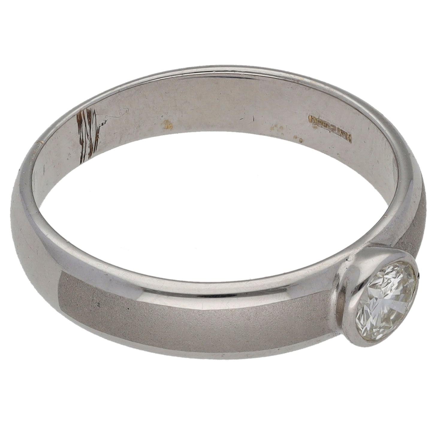 14ct White Gold 0.30ct Diamond Solitaire Ring Size P