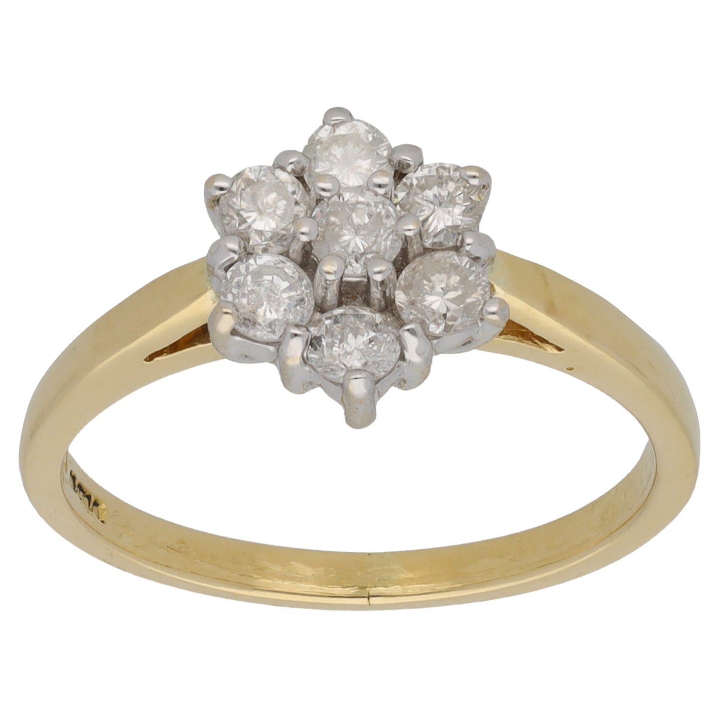 18ct Gold 0.50ct Diamond Cluster Ring Size L