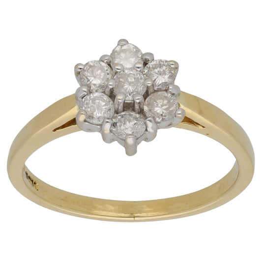 18ct Gold 0.50ct Diamond Cluster Ring Size L