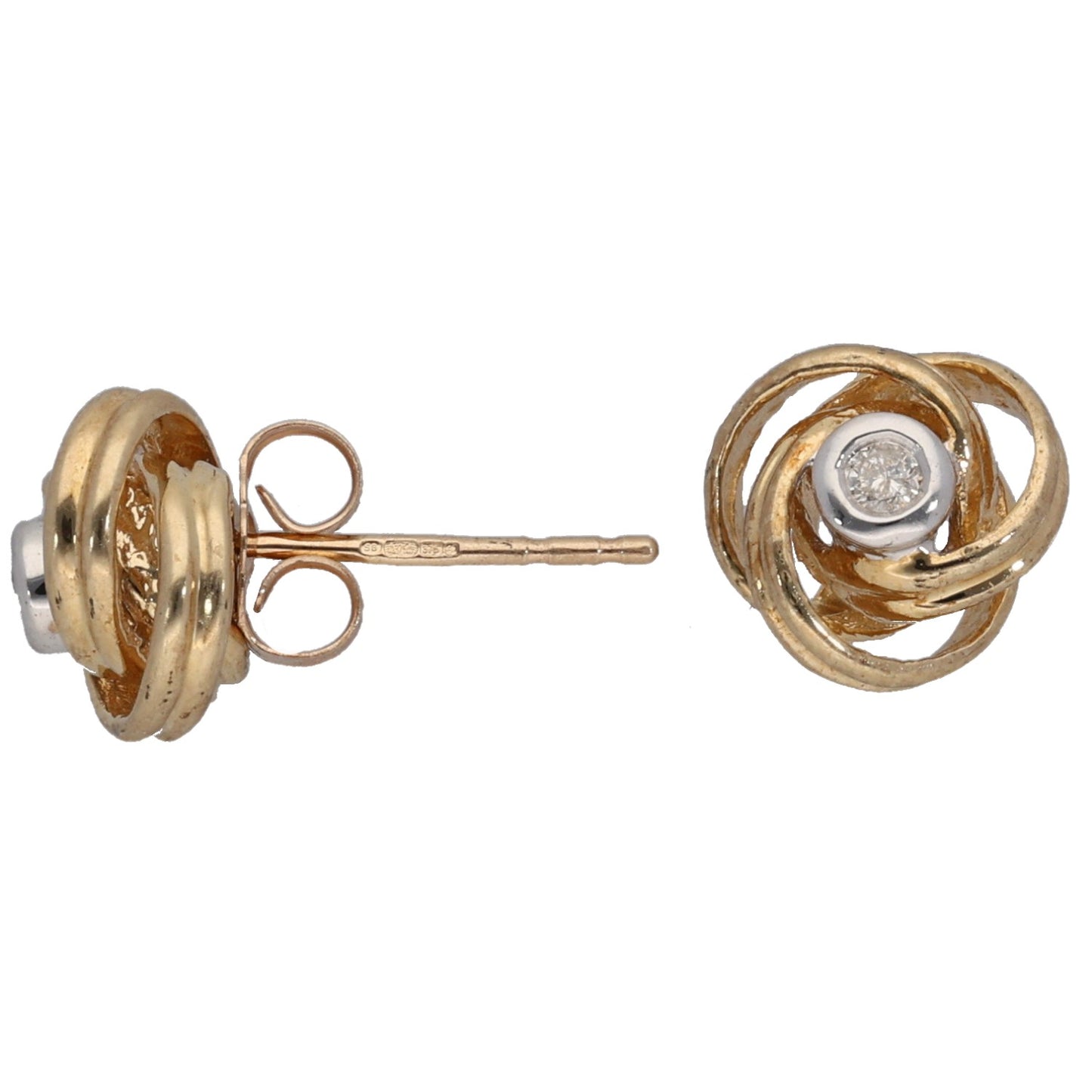 9ct Gold 0.10ct Diamond Dress/Cocktail Earrings