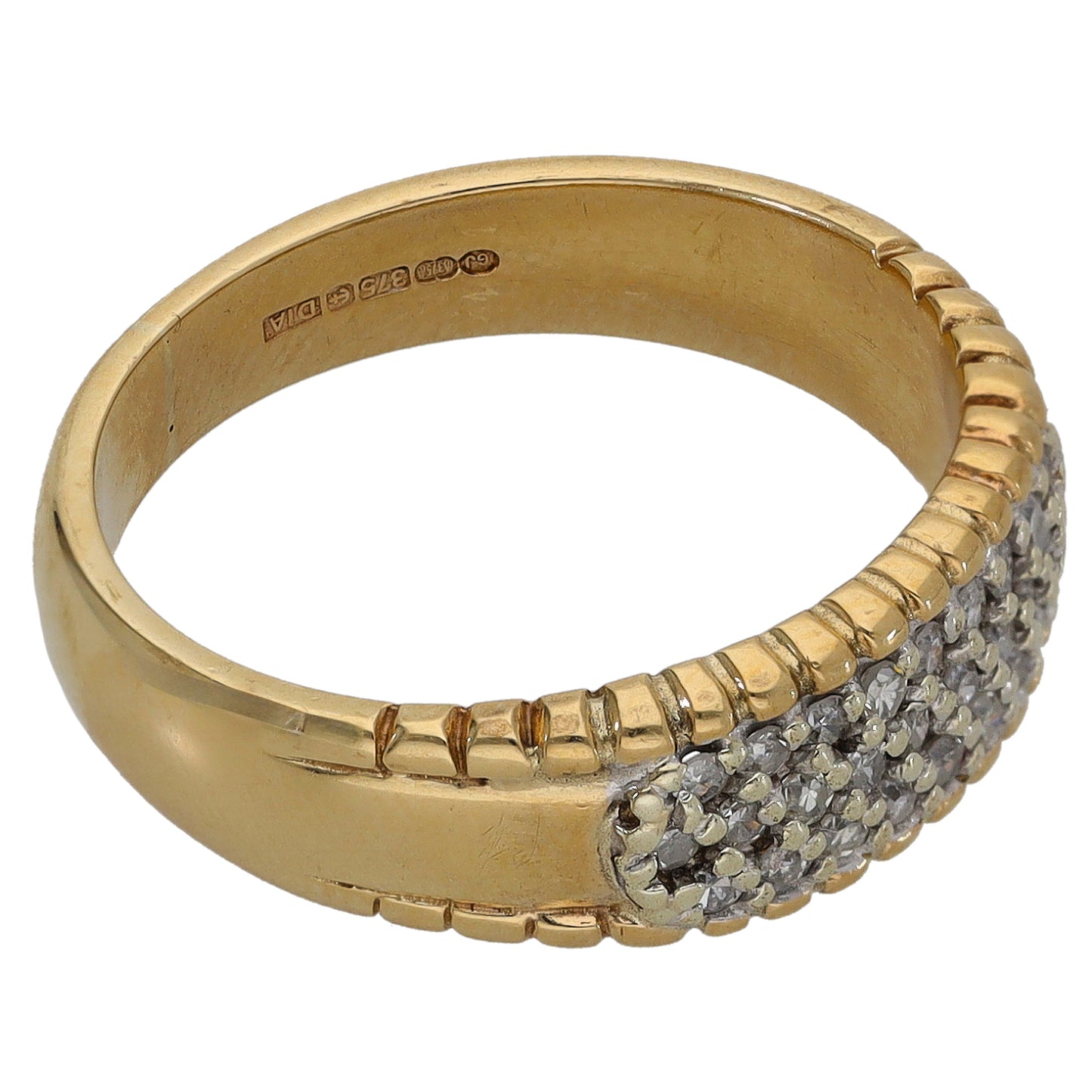 9ct Bicolour Gold 0.155ct Diamond Cluster Ring Size N