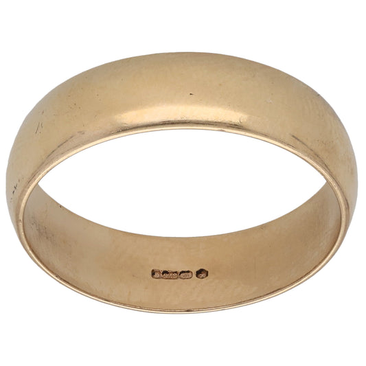9ct Gold Plain Wedding Ring Size W