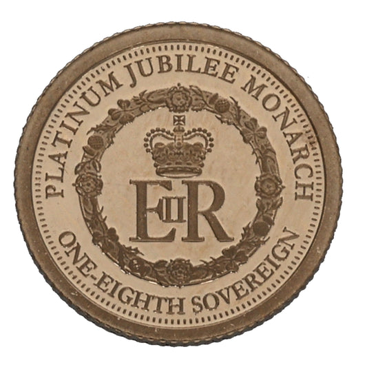 22ct Gold Platinum Jubilee Monarch Eighth Sovereign Coin 2022