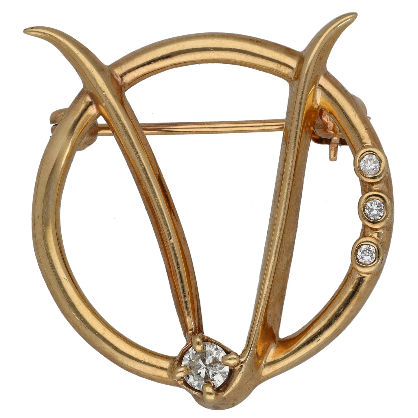 9ct Gold 0.13ct Diamond Dress Brooch