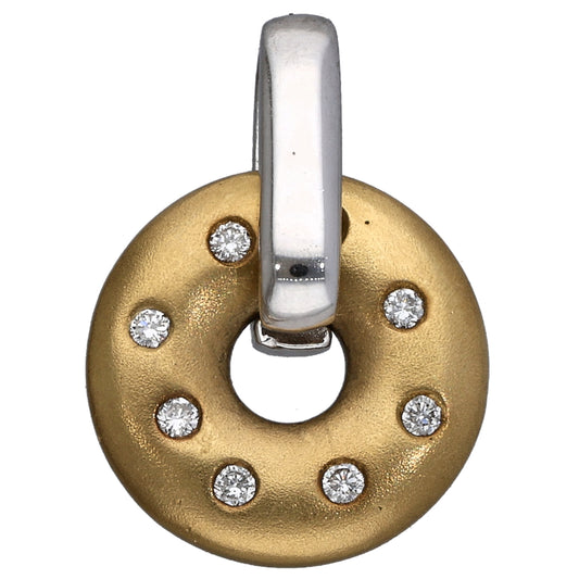 18ct Bi-Colour Gold 0.16ct Diamond Dress/Cocktail Pendant