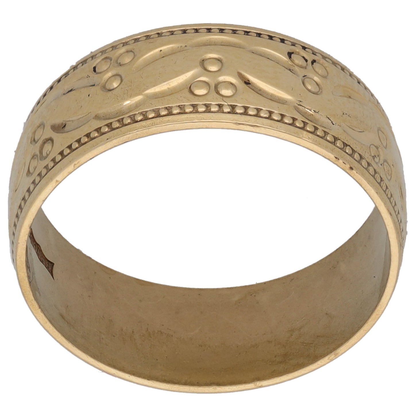 9ct Gold Patterned Wedding Ring Size M