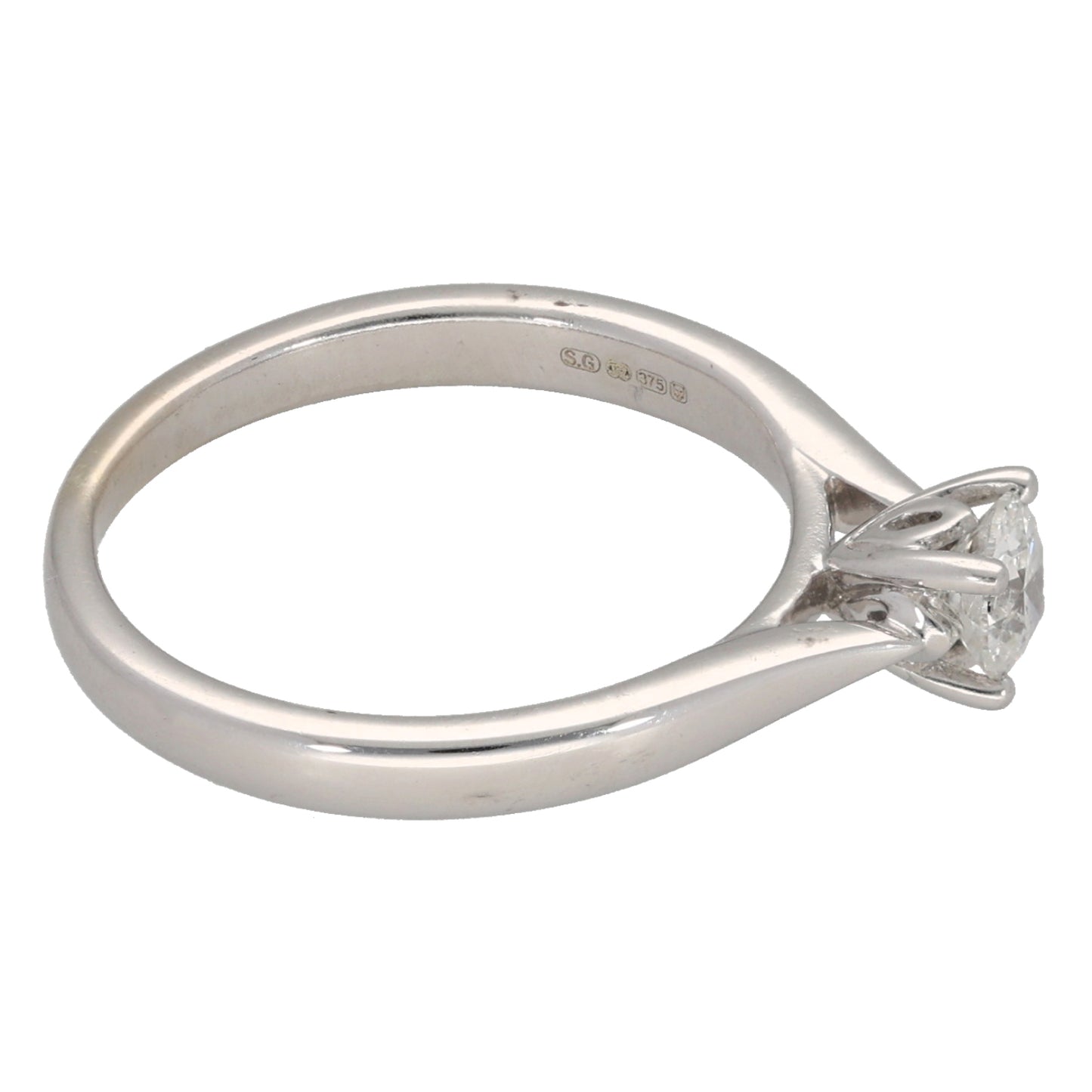 9ct White Gold 0.30ct Diamond Solitaire Ring Size K