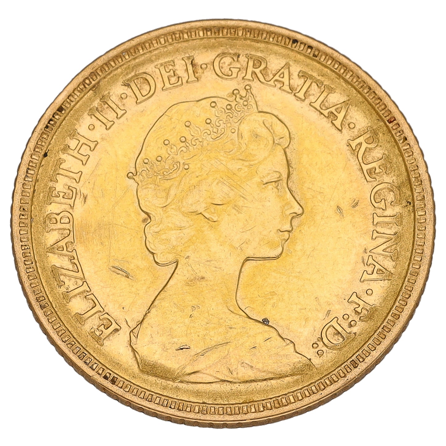 22ct Gold Queen Elizabeth II Half Sovereign Coin 1982