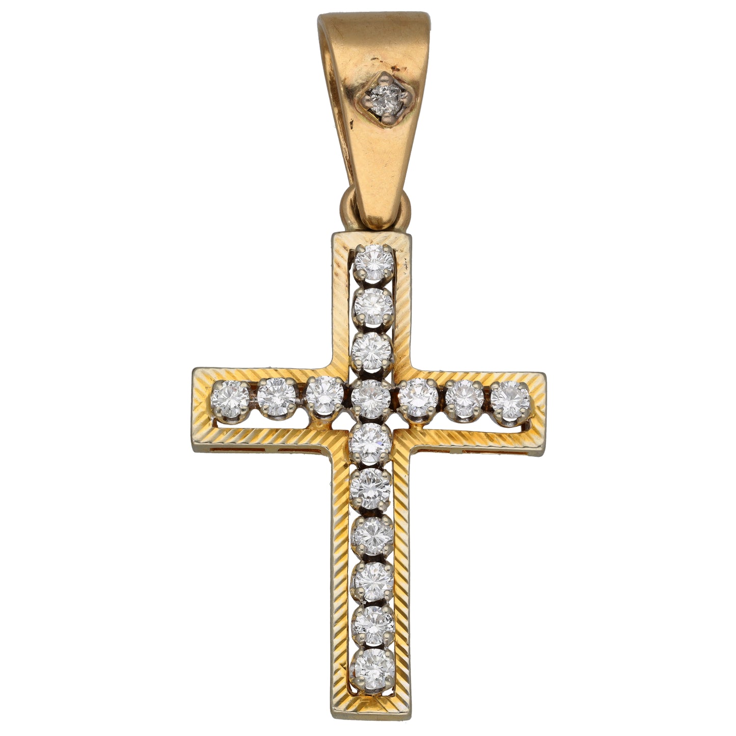 9ct Gold 1.70ct Diamond Cross Pendant